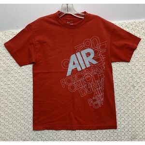 Nike Tee  Shirt Mens Medium Red Short‎ Sleeve Loose Fit Air Force 100%Cotton